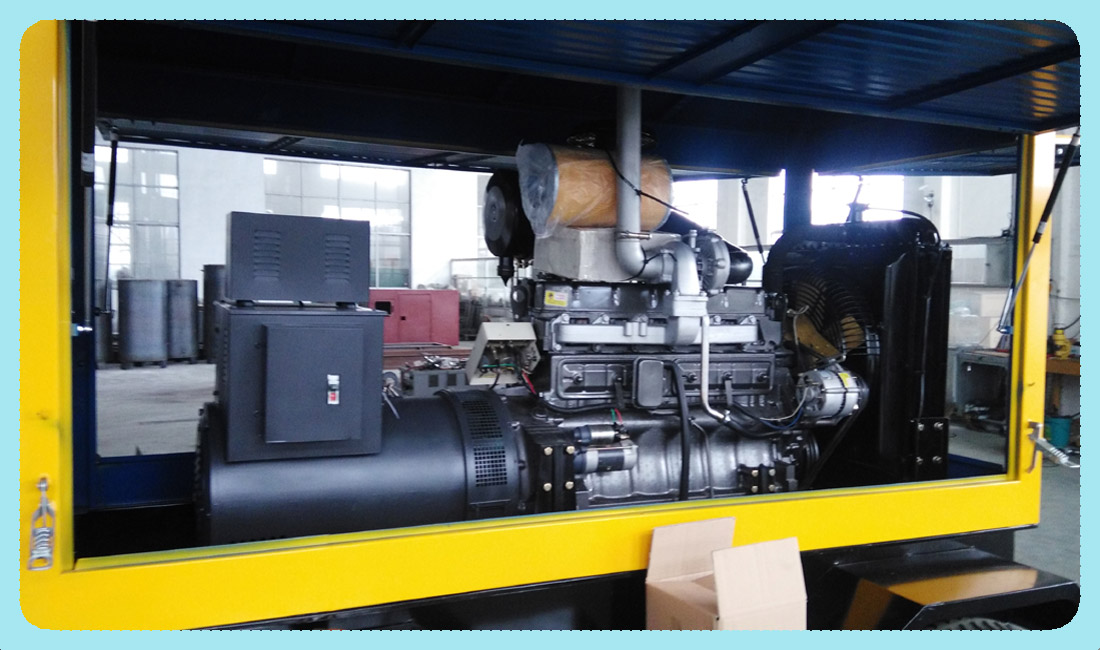 上海客户成功采购潍柴70kw+移动拖车+防雨箱体准备送往目的地