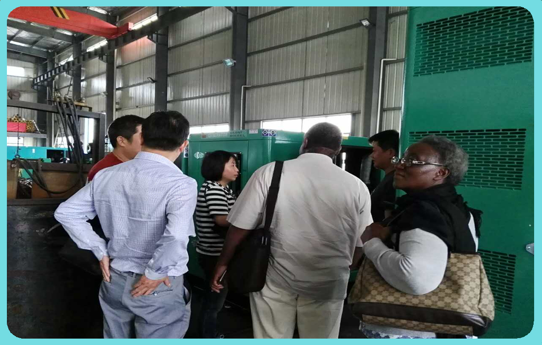 南美客户来访我公司工厂考察柴油发电机组